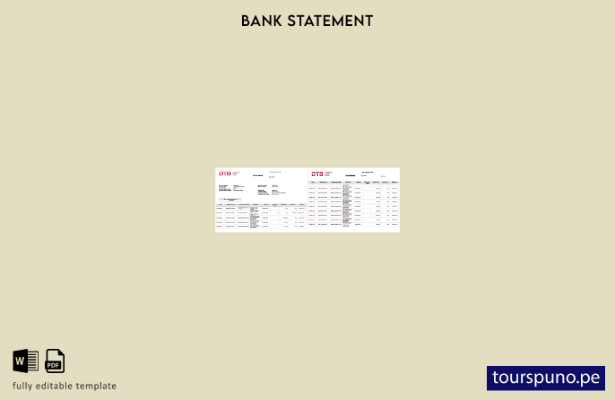 lista para imprimir plantilla de páginas de Word de extracto de cuenta bancaria 